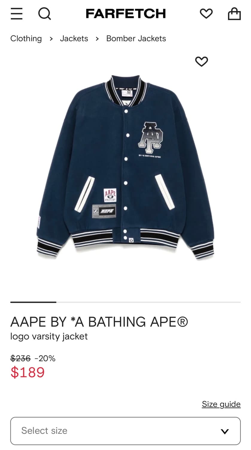 AAPE 바시티 자켓 상품이미지3