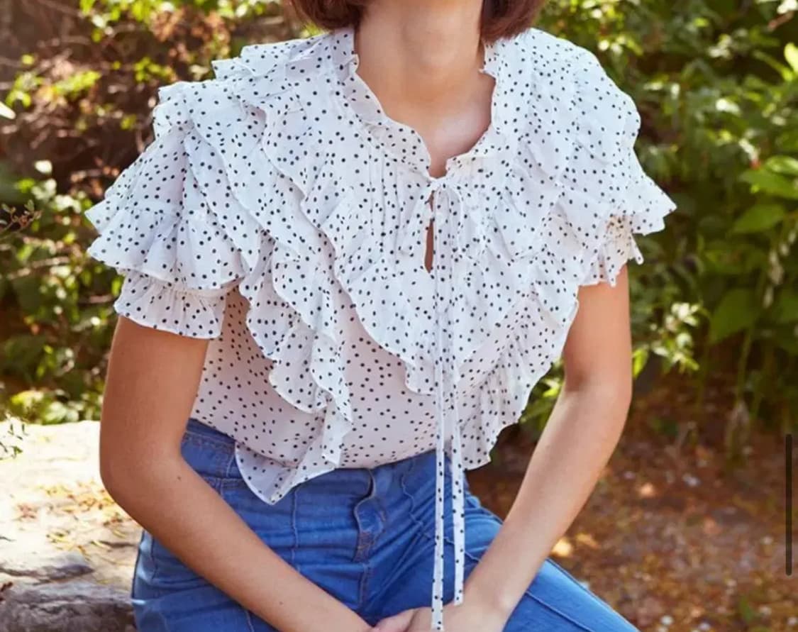 바이탈사인 프릴 윙 블라우스 Dot 상품이미지5