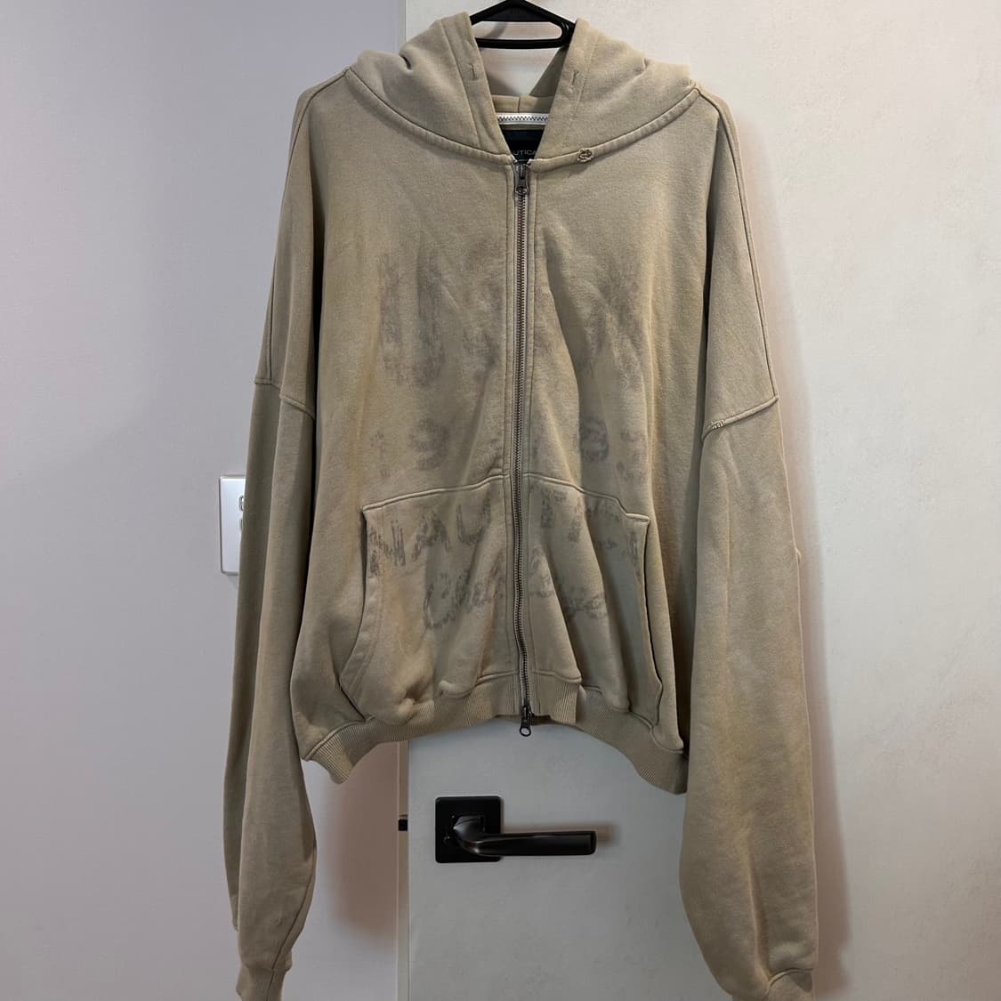 undermycar nautica 데미지드 후드 집업 베이지 상품이미지2