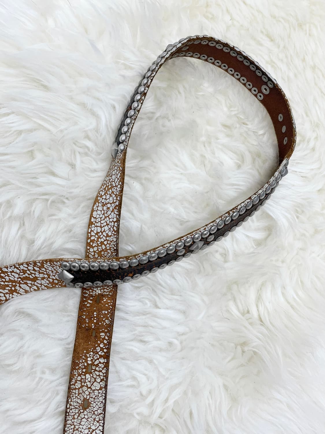 리얼레더 웨스턴 스터드 버클 벨트 상품이미지5