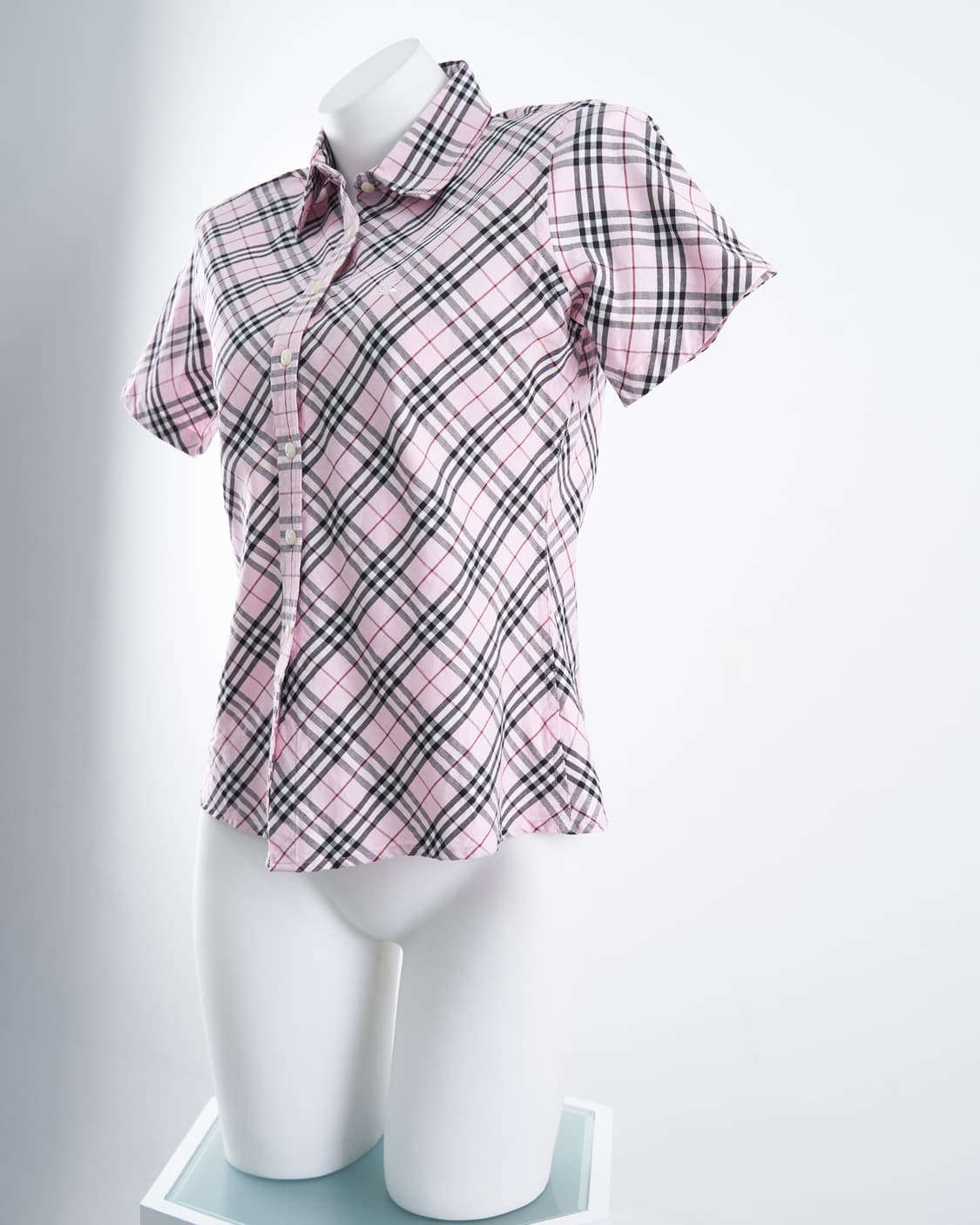Burberry 런던라벨 노바체크 핑크 반팔셔츠 상품이미지3