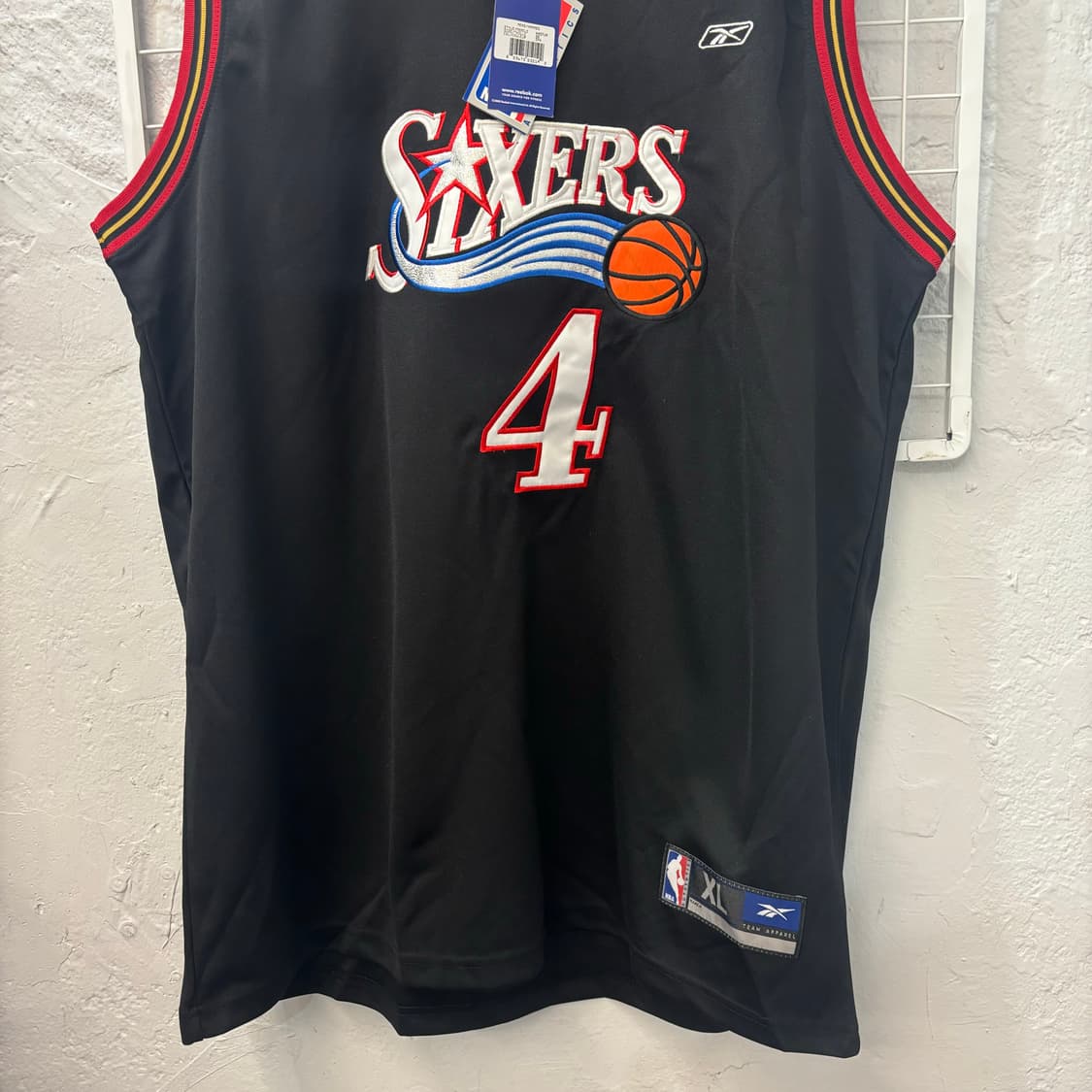 NBA 필라델피아 식서스 블랙 슬리브리스 유니폼 XL 상품이미지4