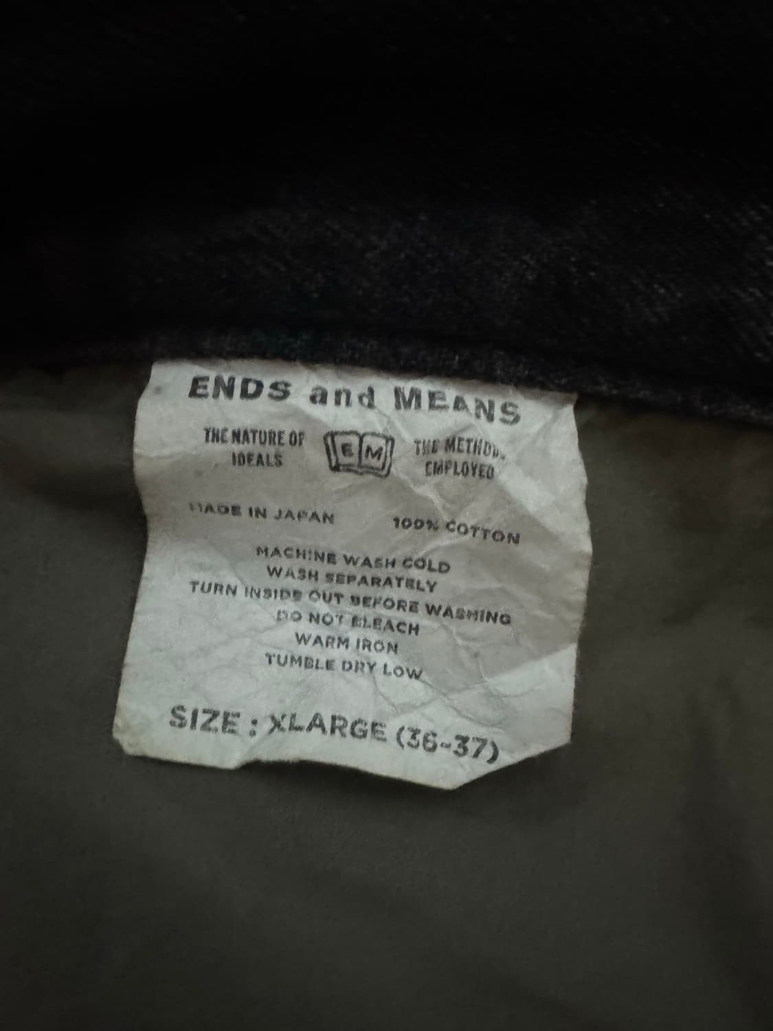 [XL] Endsandmeans 5p 데님 워시드 블랙 상품이미지2