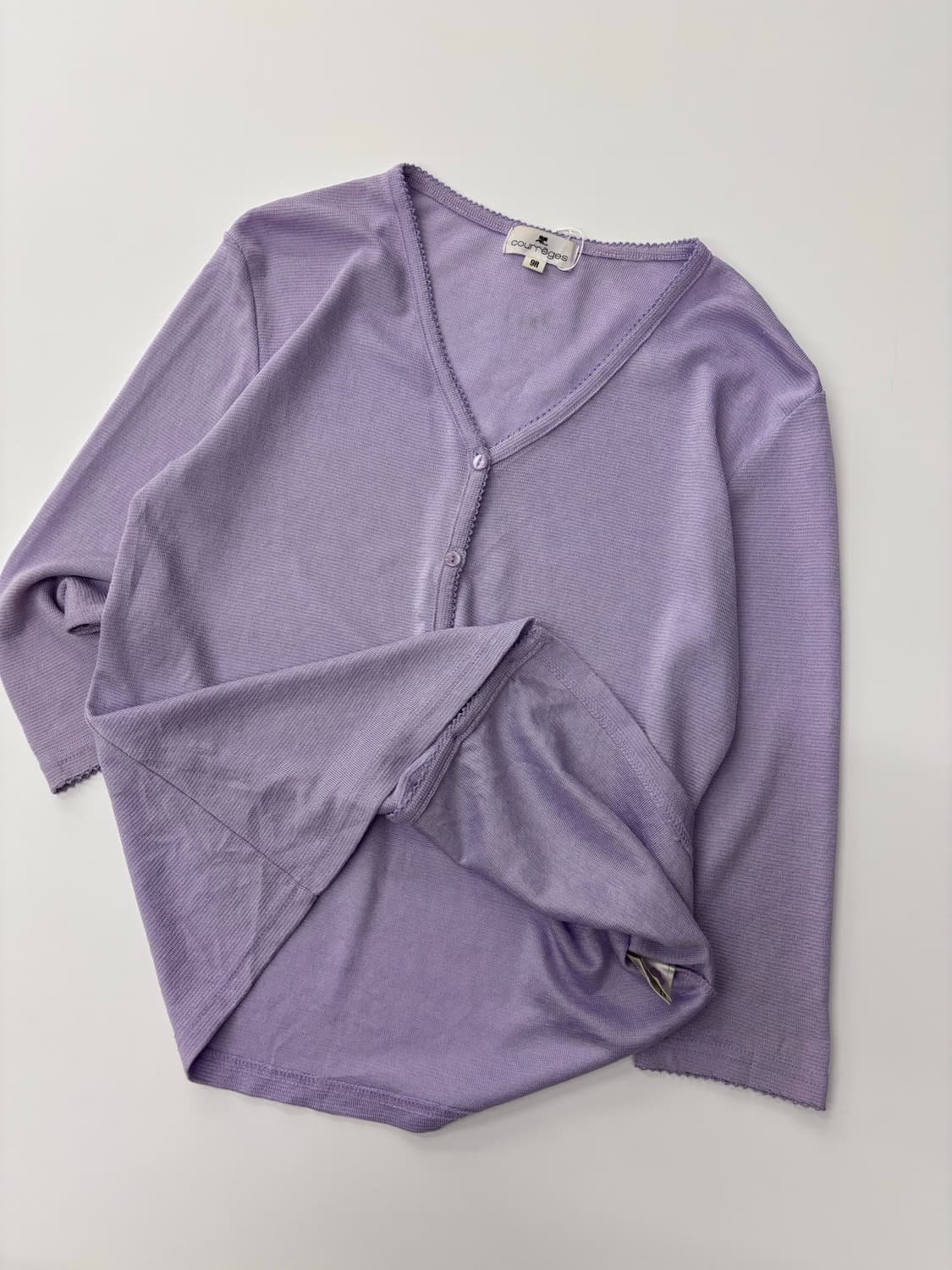 Courreges 꾸레쥬 퍼플 레이온 가디건 상품이미지1