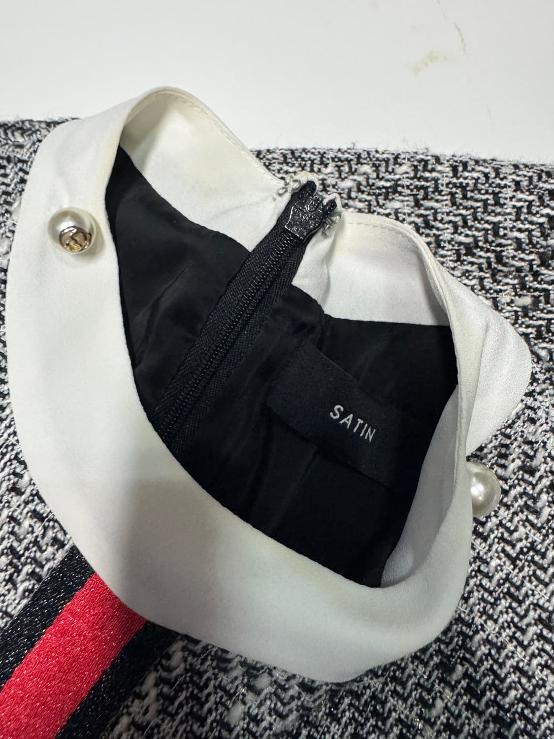 여성 샤틴 Satin 고급 트위드 원피스 상품이미지3