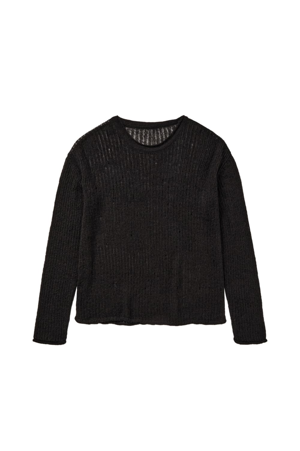 다이닛 새상품 DEINET SHEER KNIT TOP IN BLACK 상품이미지1