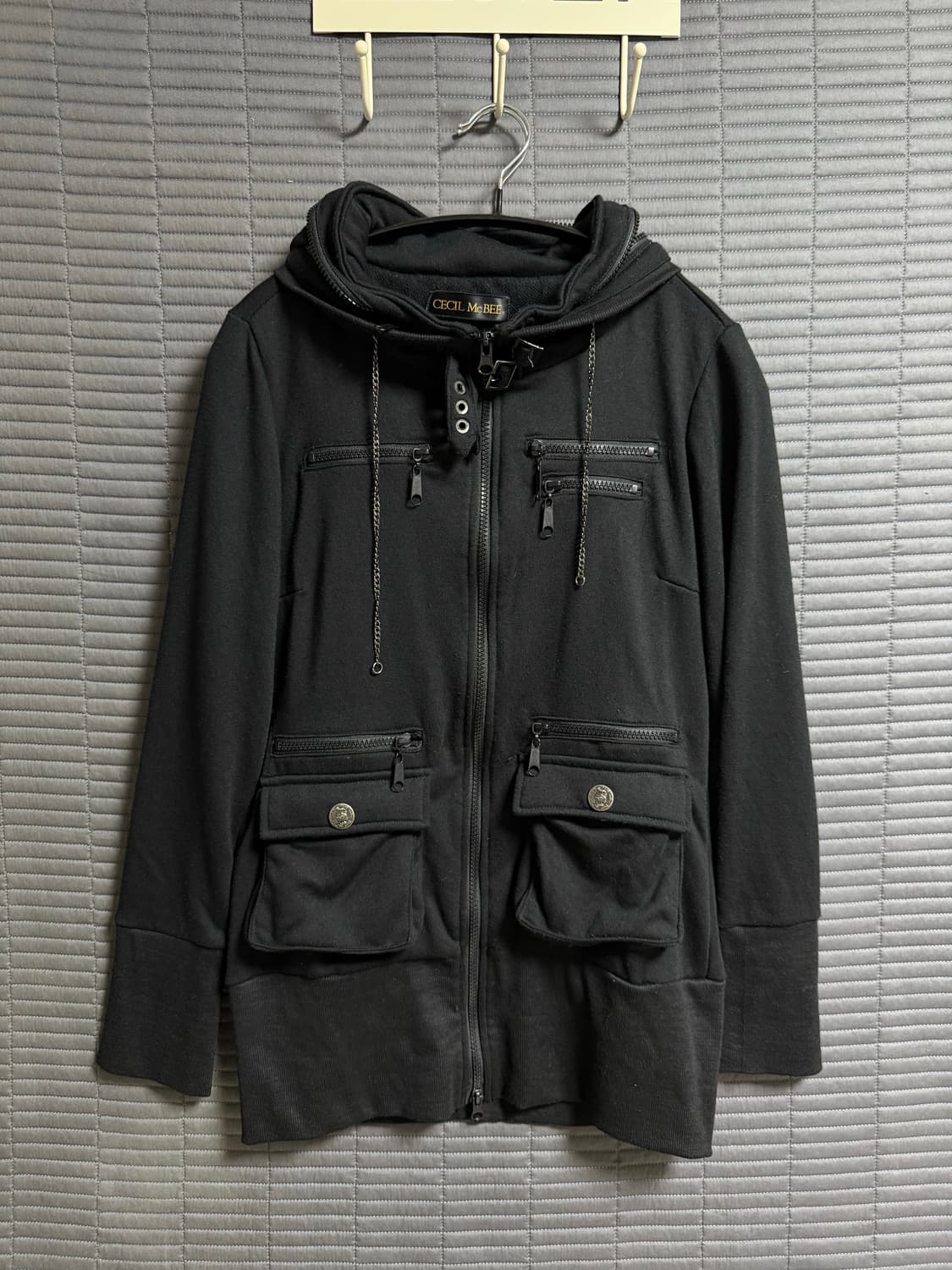 세실맥비 넥버클 하이넥 y2k 투웨이 자켓 후드집업 상품이미지4