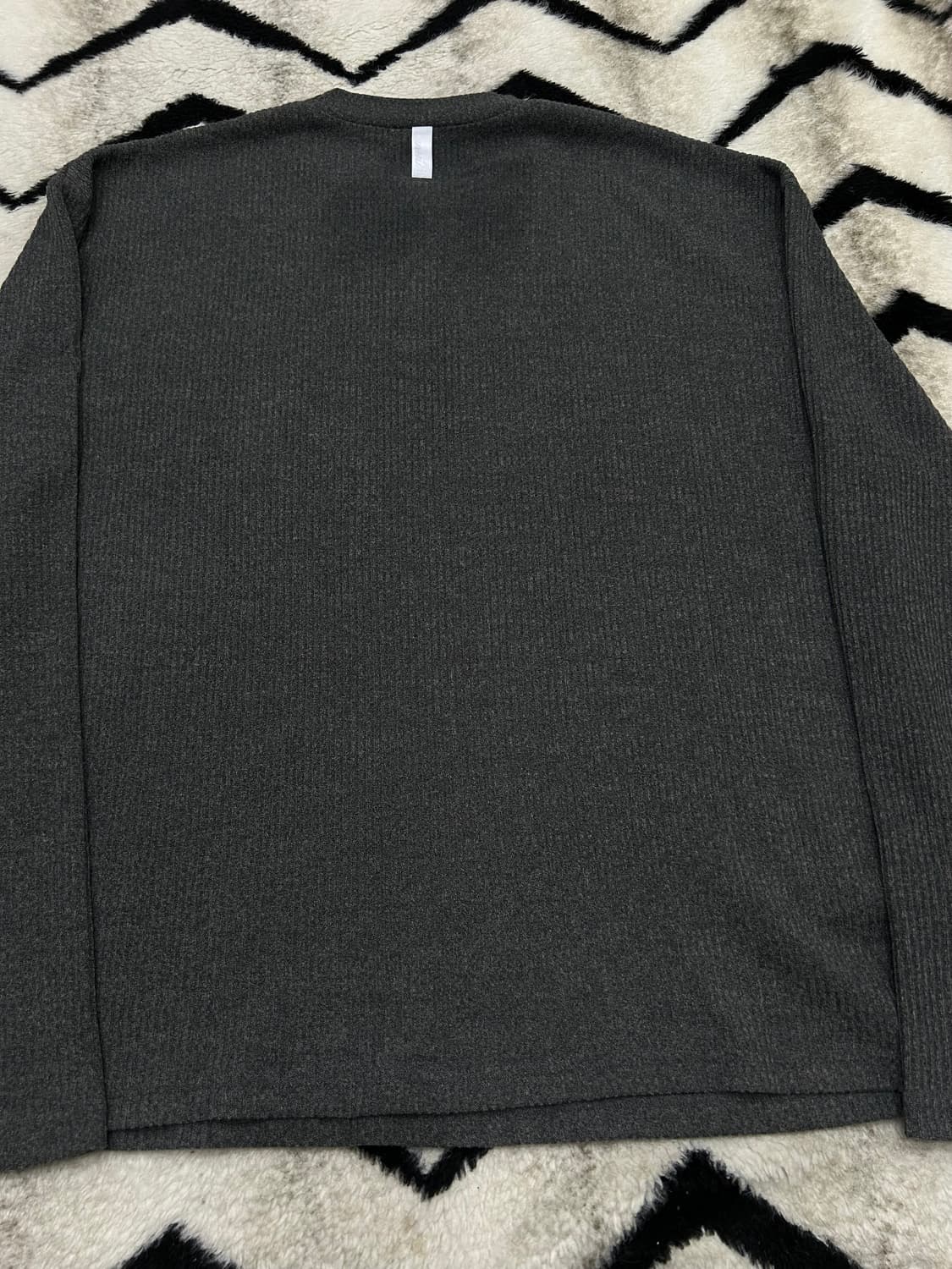 [XL]노매뉴얼 헨리넥 니트 롱슬리브/차콜 상품이미지5