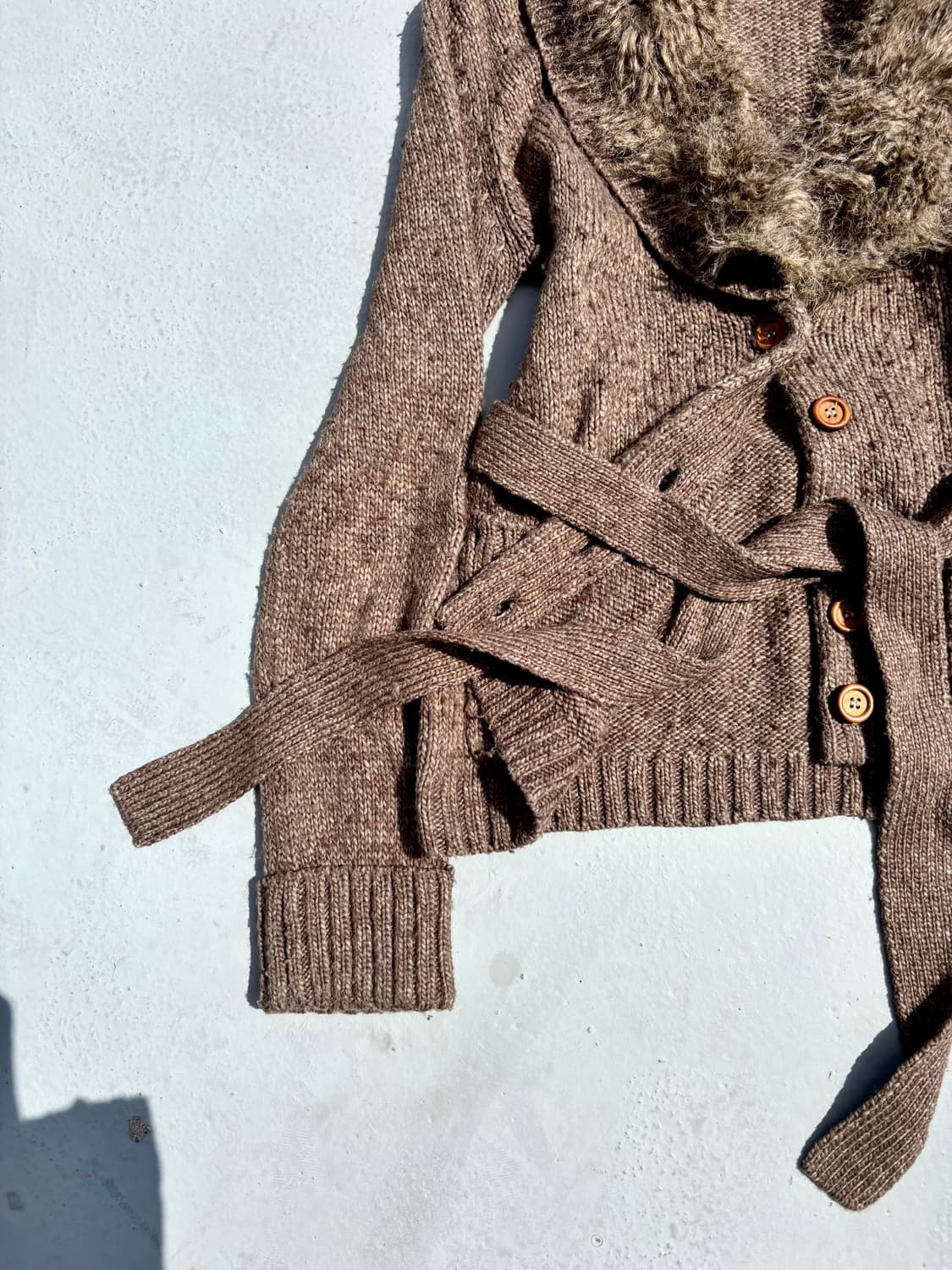 “Vintage” V-Kei Mood Fur Detail Brown Ca 상품이미지6