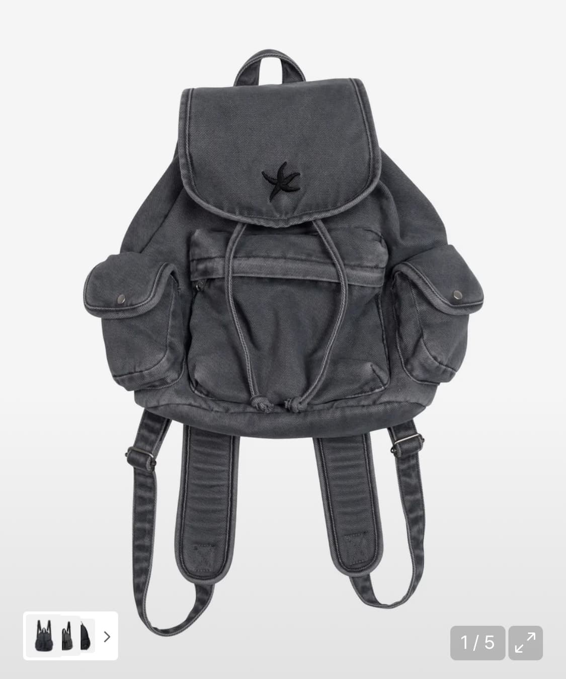 더콜디스트모먼트 데님 백팩 차콜 상품이미지1