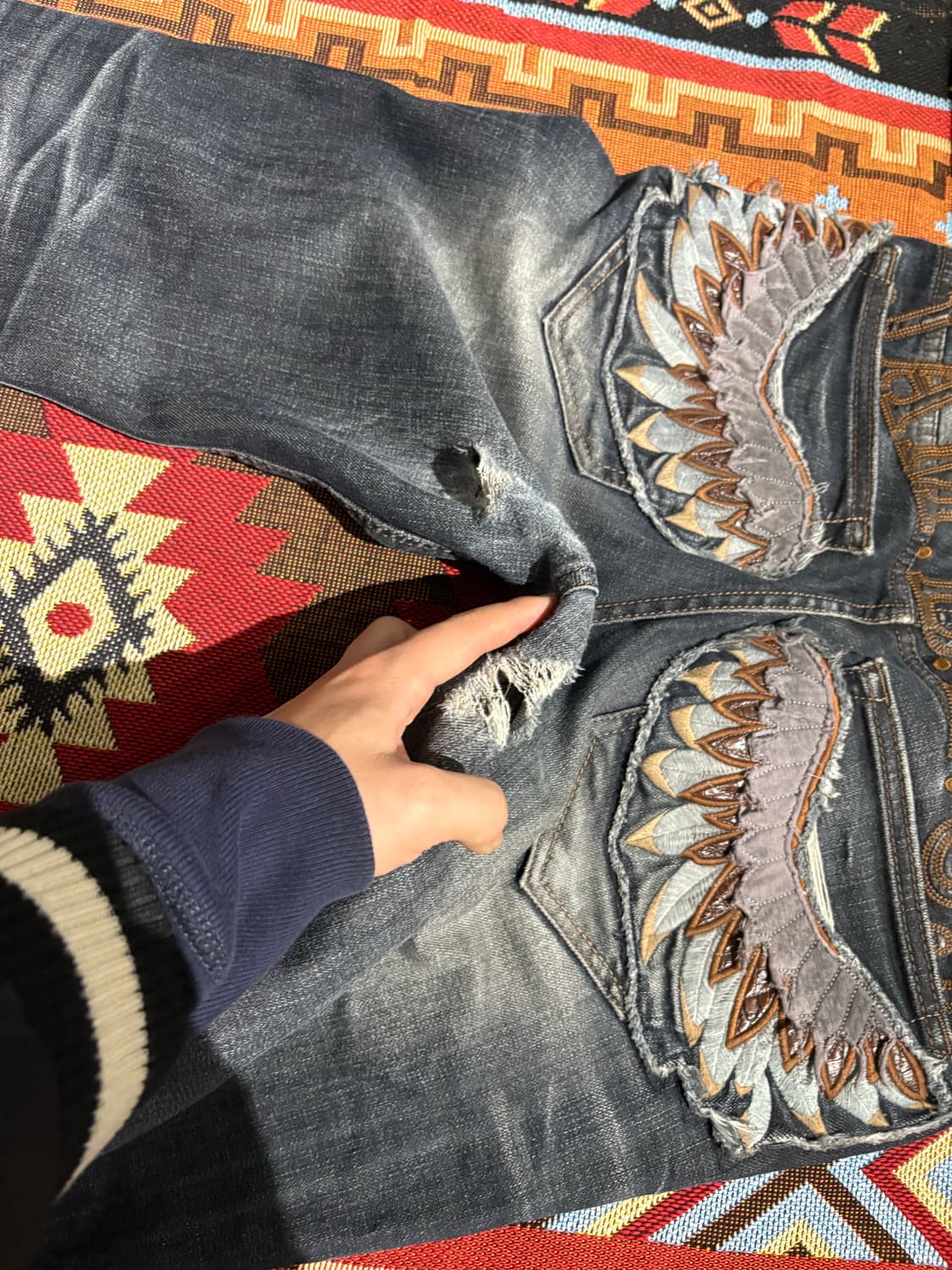 빈티지 자수 팬츠 상품이미지2