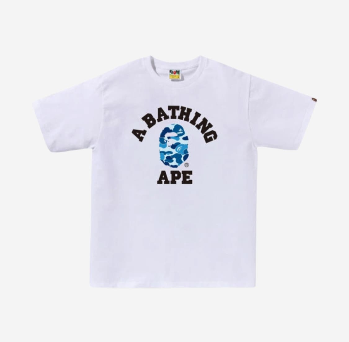 (새상품) 베이프 abc 카모 컬리지 티셔츠 화이트 블루 m 상품이미지1