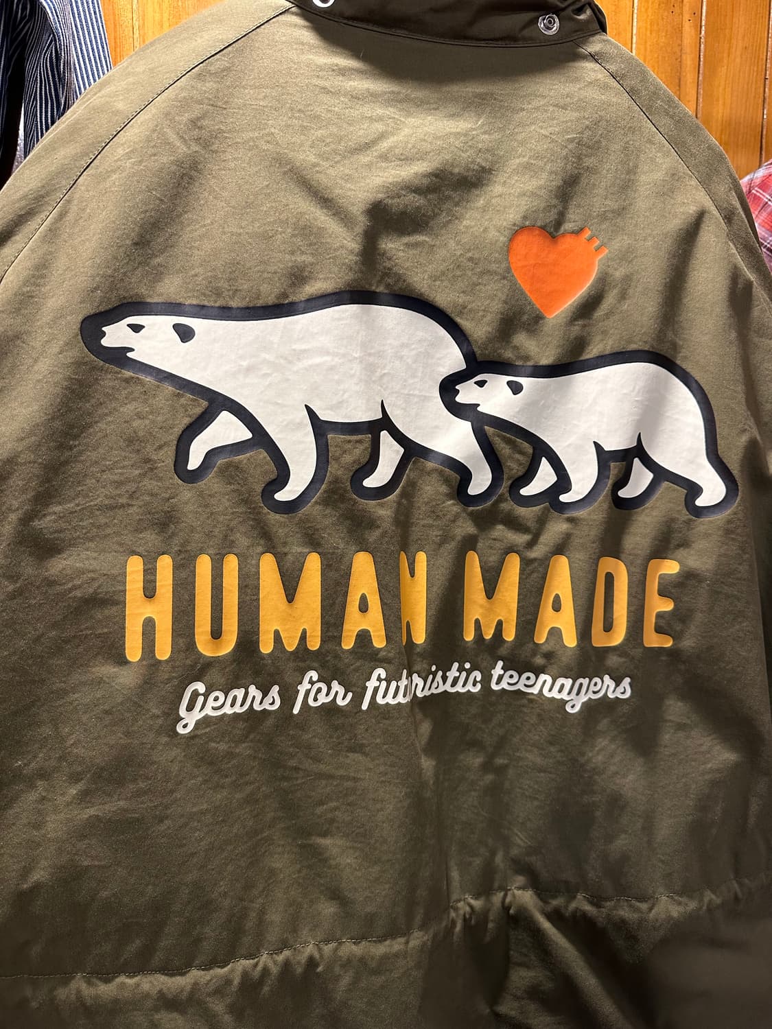 휴먼 메이드 다운 파카 올리브 드랩 상품이미지1