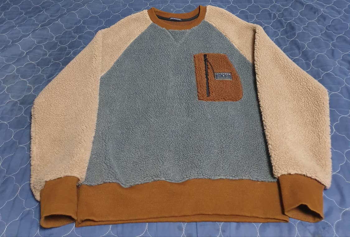 (이태리제품) IN THE BOX 빈티지 가슴집업 배색 플리스 맨투맨 M 상품이미지1