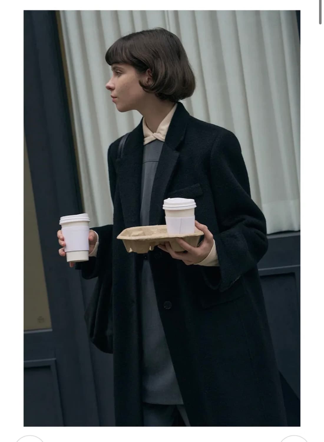 (새상품)(M) 드로우핏 우먼 래빗 앙고라 울 핸드메이드 싱글 롱 코트 상품이미지7