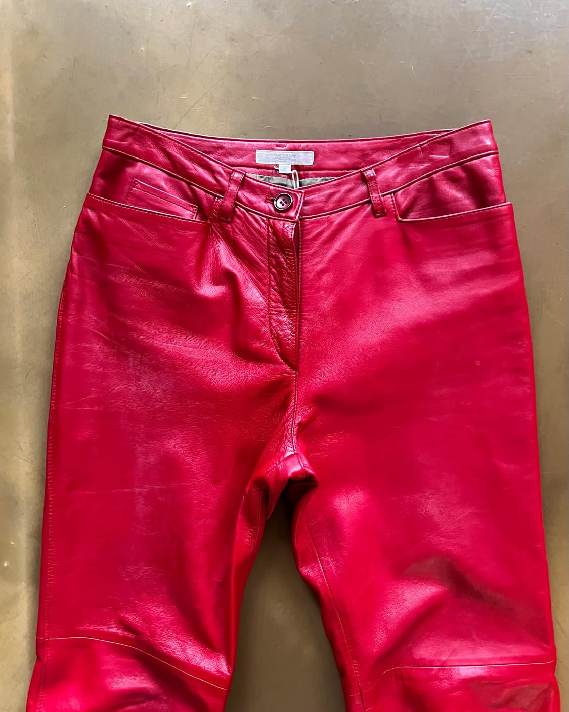 Patrick Cox Real Lamb Leather Red Pants 상품이미지4