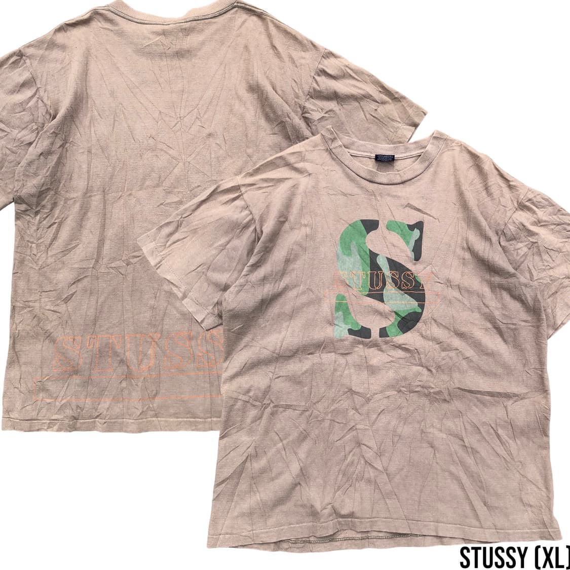 [XL] 90s USA 스투시 카모로고 반팔티셔츠 상품이미지1