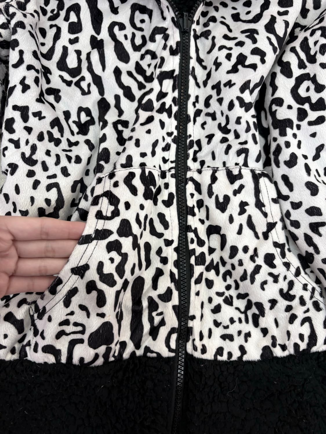 레오파드 리버시블 플리스 후드집업 상품이미지2