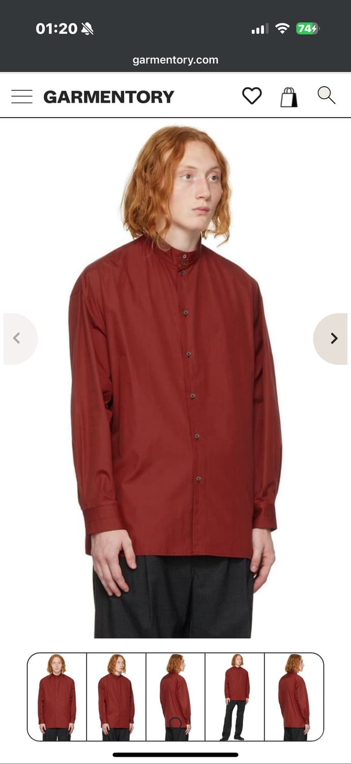 르메르 트위스티드 셔츠 버건디  상품이미지2