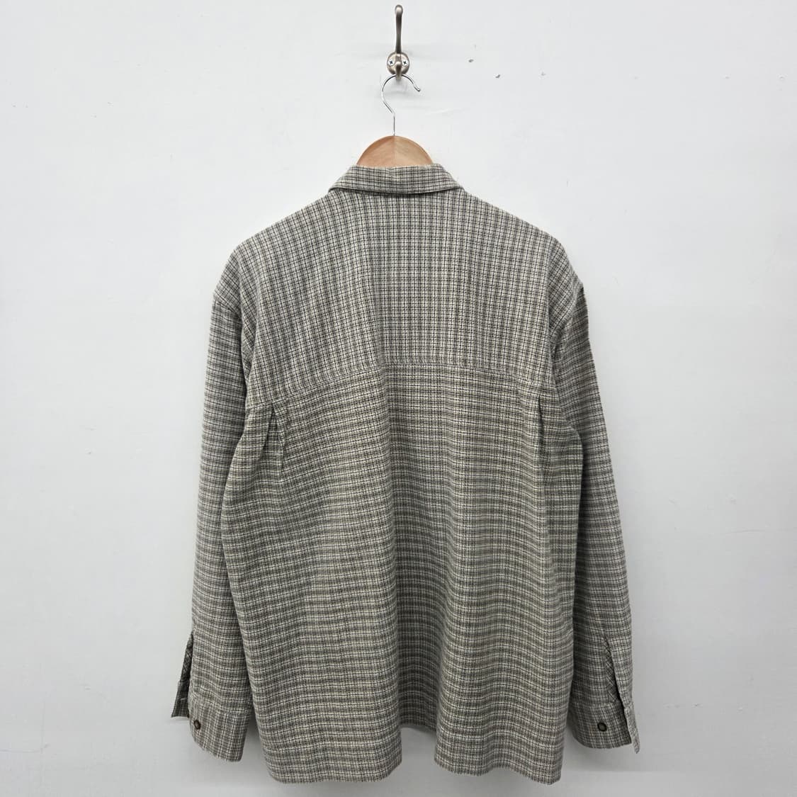 반스 체크 패턴 집업 셔츠 자켓 남L 상품이미지6