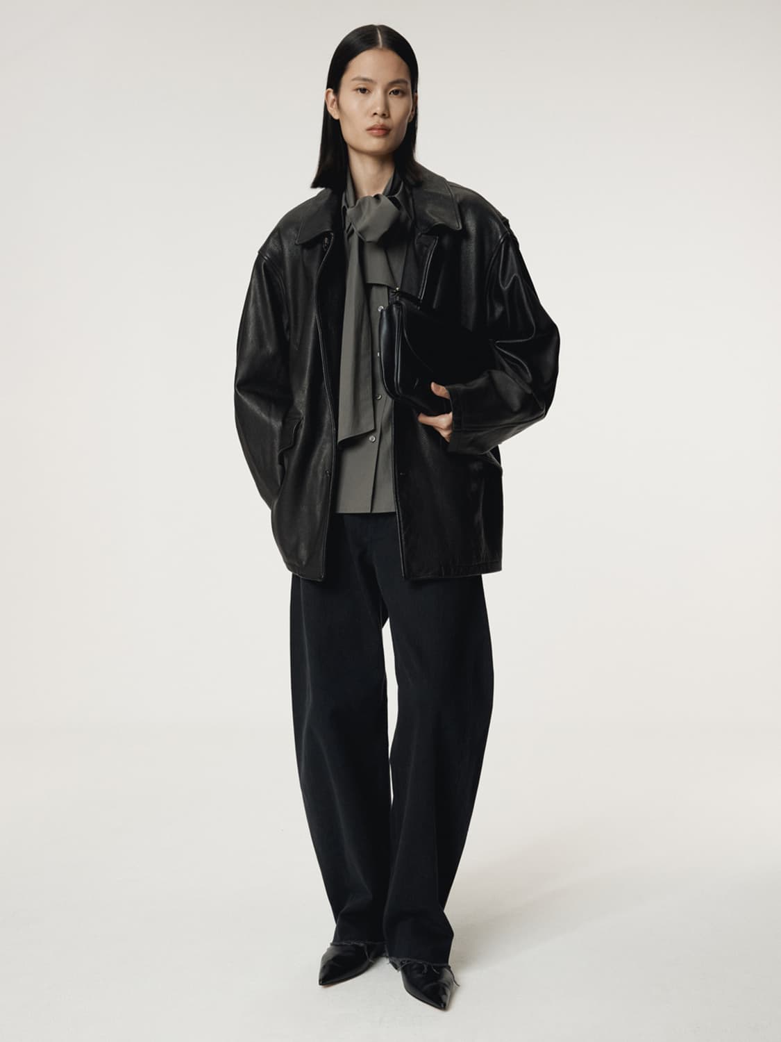 렉토 RECTO 빈티지 레더 초어 자켓 블랙 상품이미지4