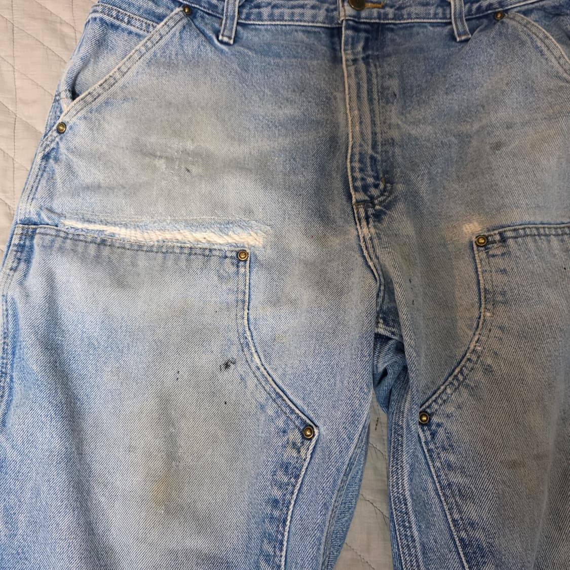 [36X32] 빈티지 칼하트 더블니 B73 DST 데님팬츠 굿페이드 상품이미지2