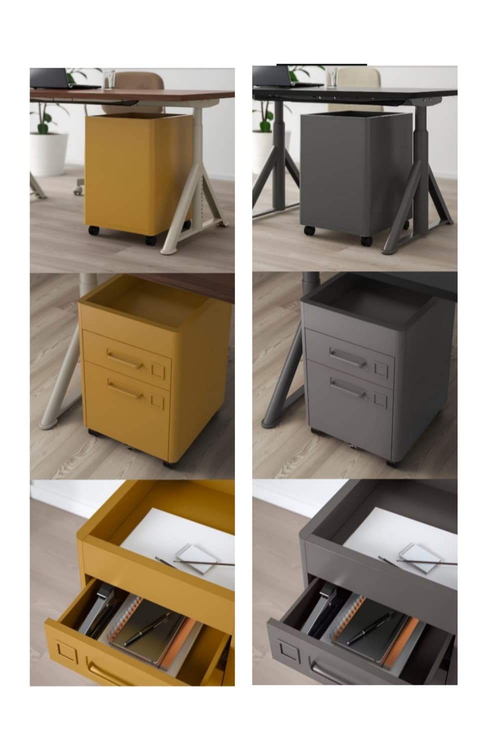 이케아 IKEA 이도센 고급 이동식 철제서랍장(다크그레이 or 옐로우) 상품이미지2