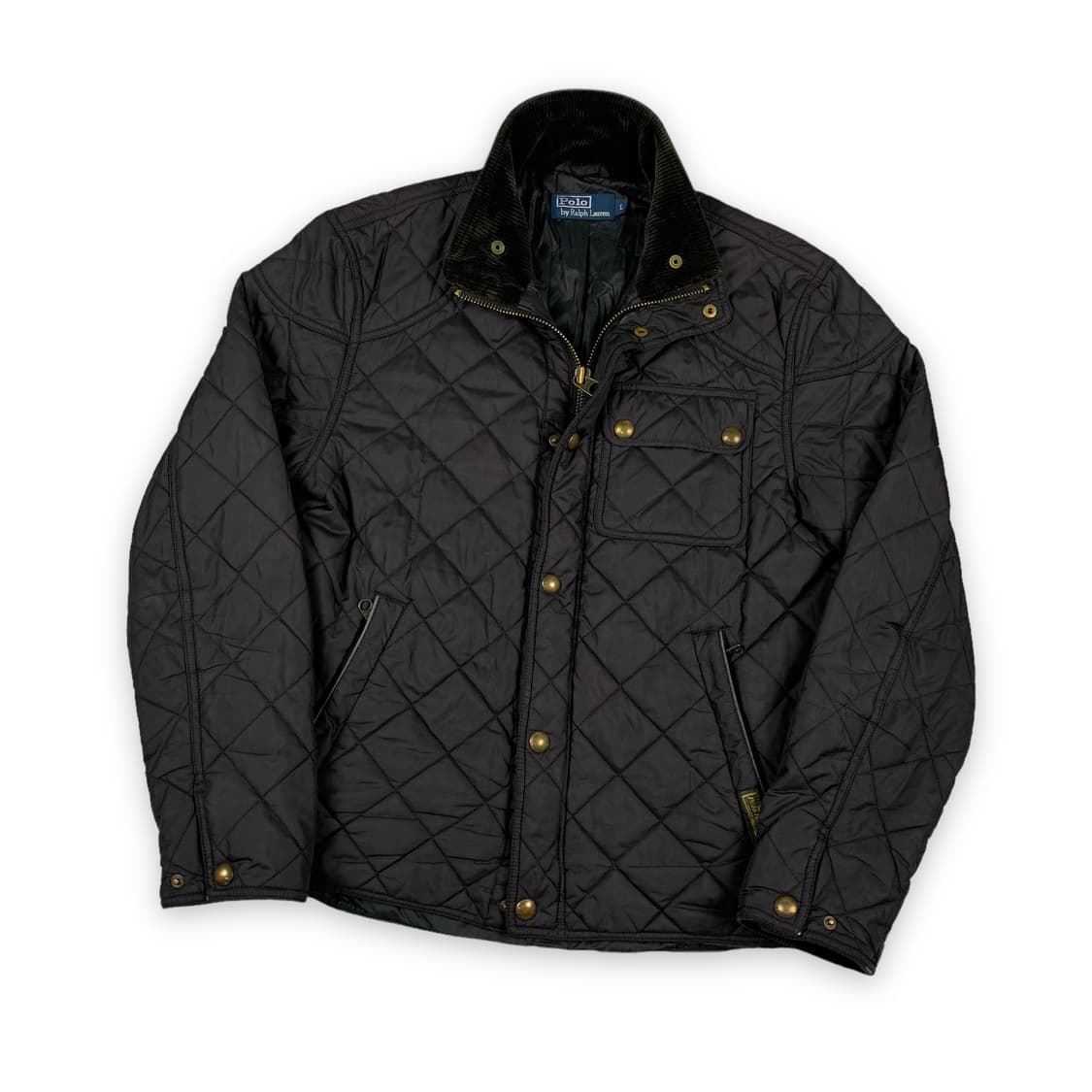 폴로 랄프로렌 코듀로이배색 블랙 퀼팅 자켓 상품이미지1