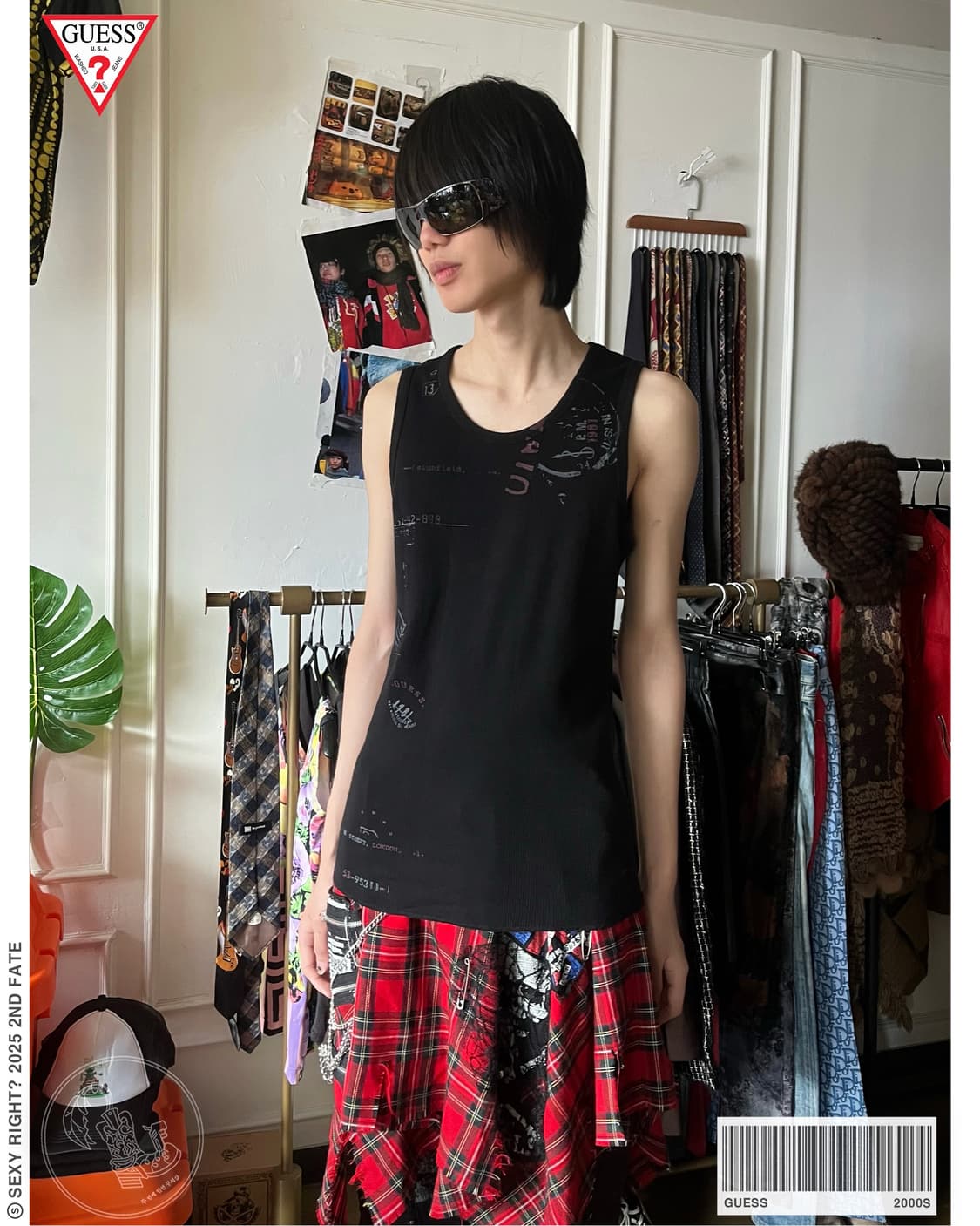 00s GUESS Lettering Golgi Y2K Sleeveless 상품이미지1