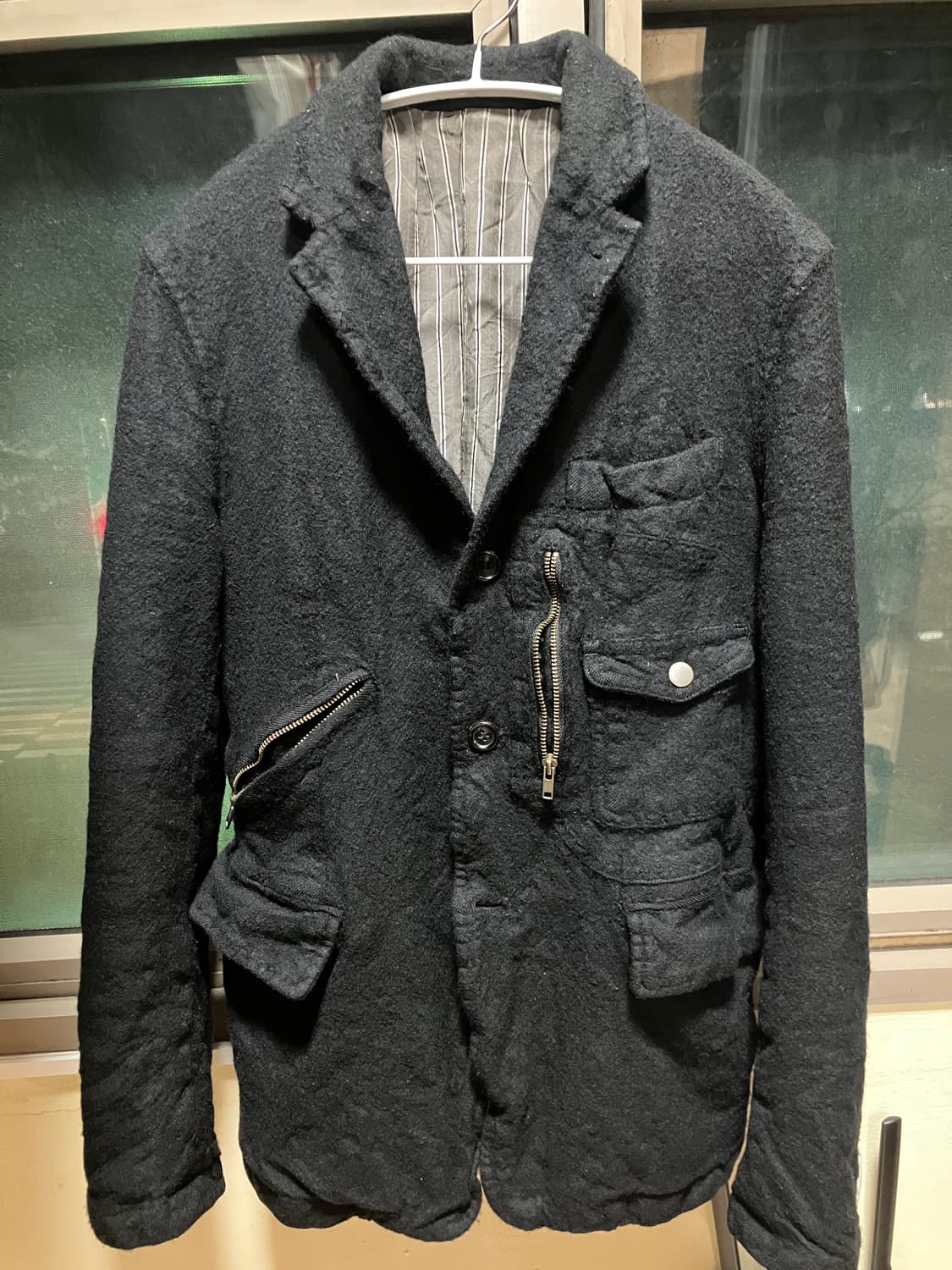 꼼데가르송 옴므 ad2005 축융 울 지퍼 자켓 상품이미지3