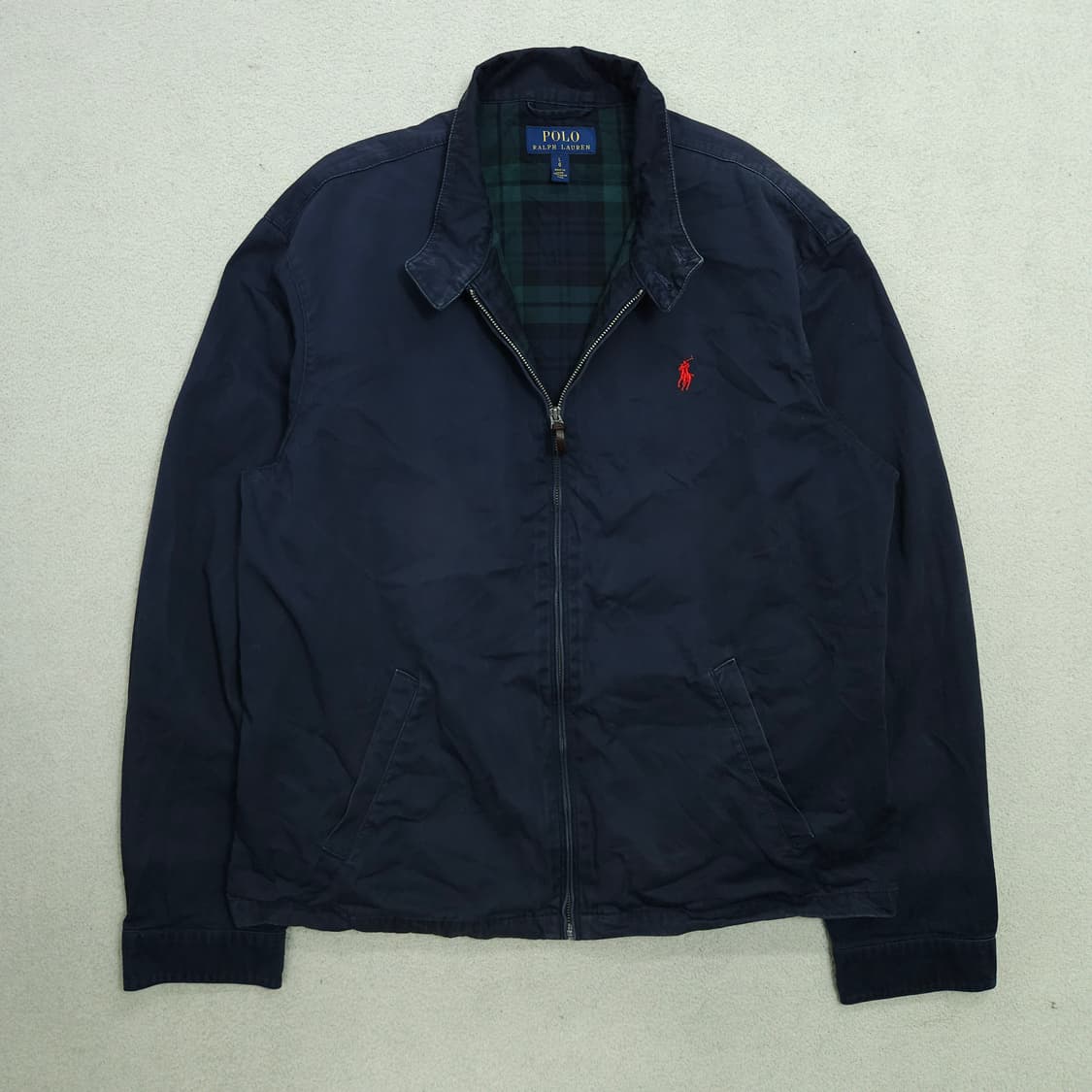 폴로 랄프 로렌 헤링턴 자켓 L 블랙와치 안감 상품이미지1