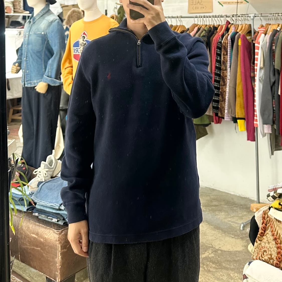 (착용컷) 폴로 랄프로렌 코튼 하프 집업 니트 (남성용 100) 상품이미지2