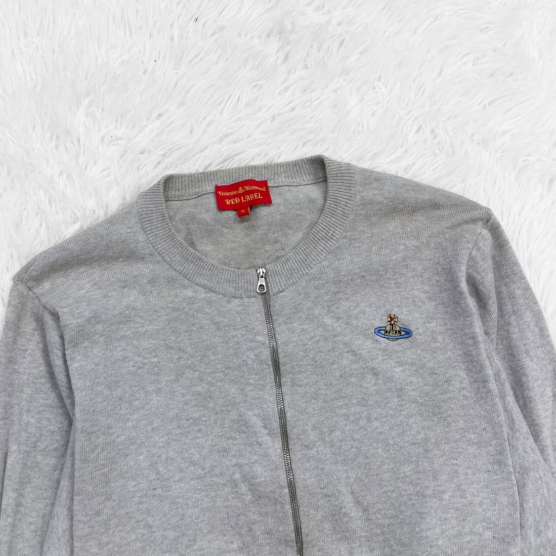 비비안웨스트우드 라운드 니트 집업 가디건 그레이 상품이미지3