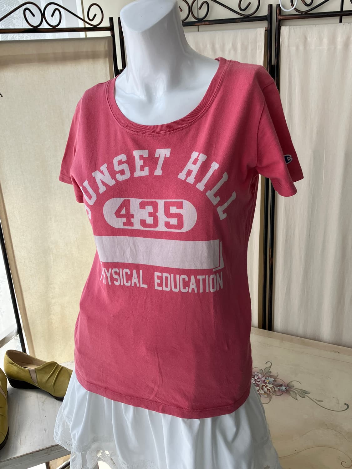 핑크 챔피언 반팔 1286 모리걸 일본빈티지 상품이미지2