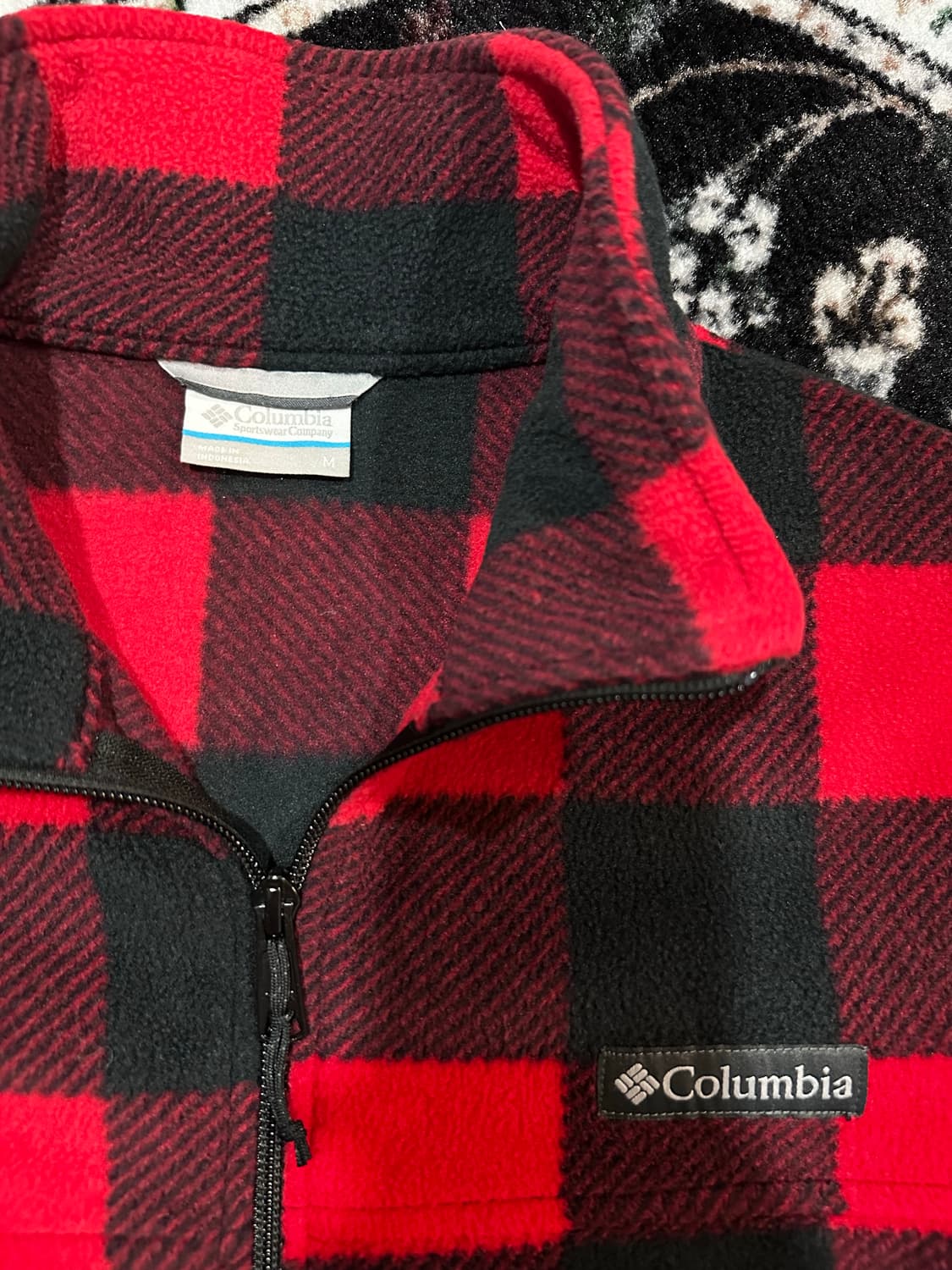 콜롬비아 체크 패턴 플리스 자켓 집업 상품이미지2