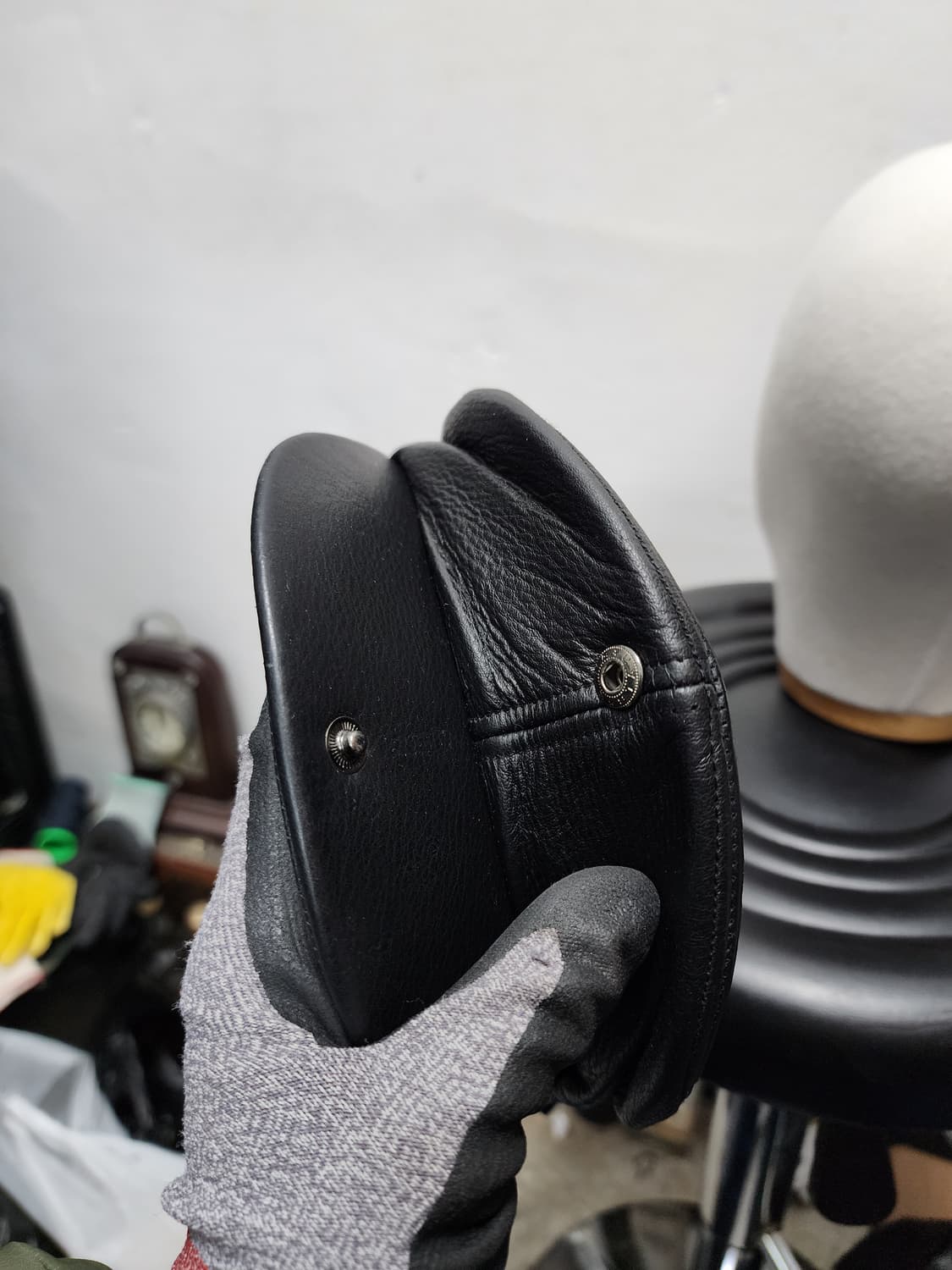 일본판 리얼레더 소가죽 헌팅캡  상품이미지5