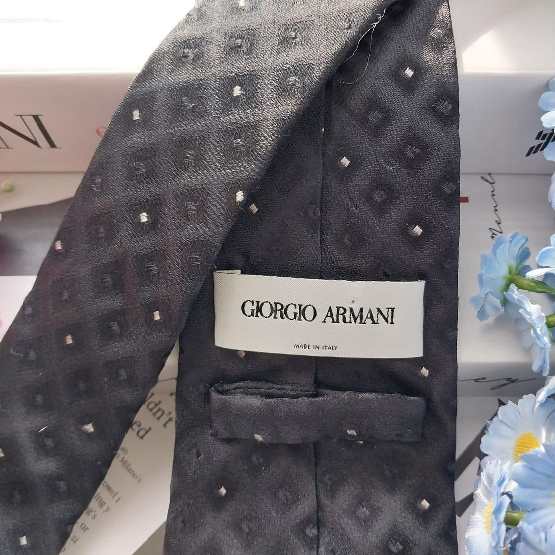 GIORGIO ARMANI 조르지오 아르마니 실크 기하 자카드 넥타이 9 상품이미지6