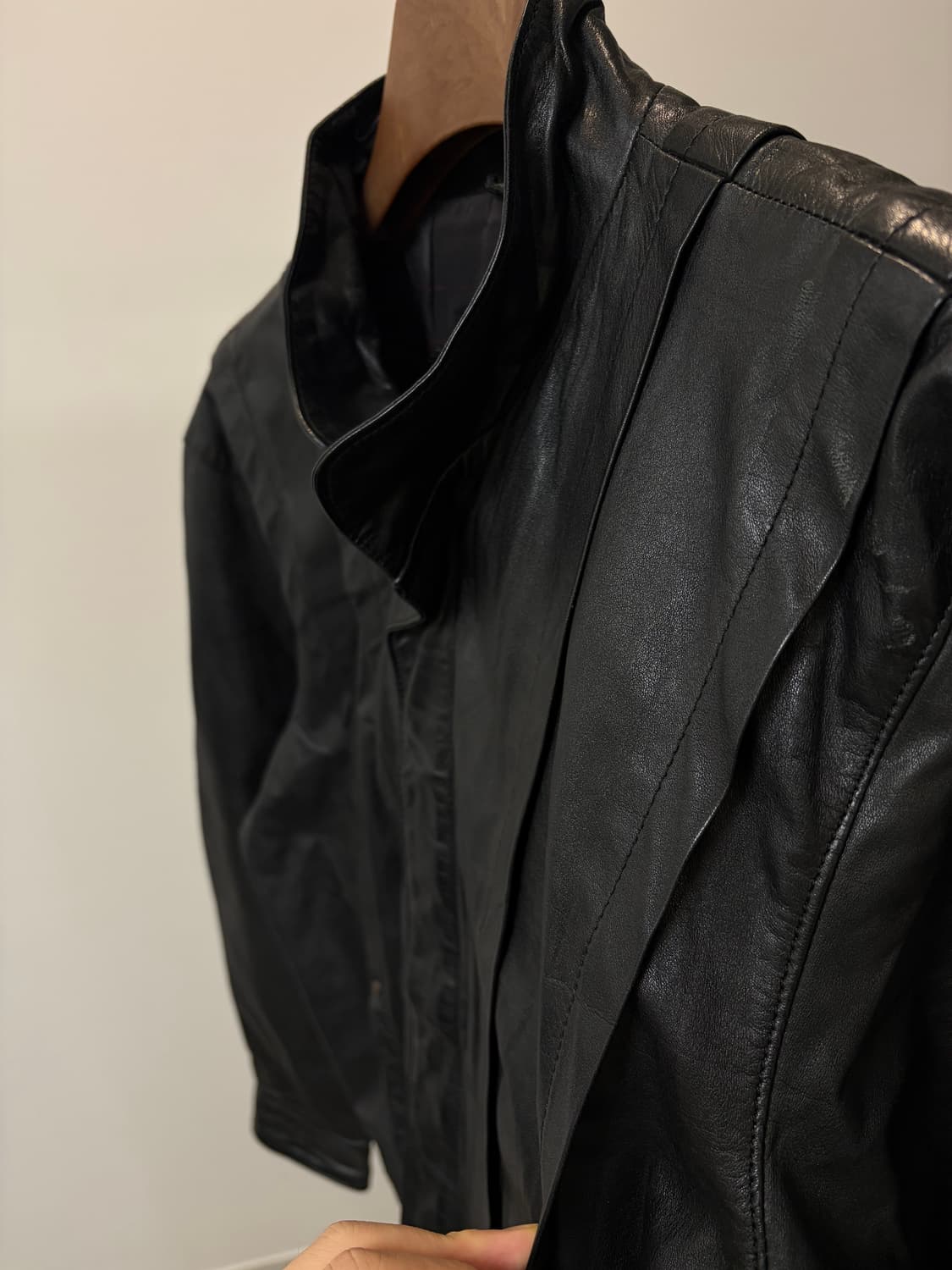 (L) jpn Toyko Leather 셔링 디테일 가죽 자켓 상품이미지2