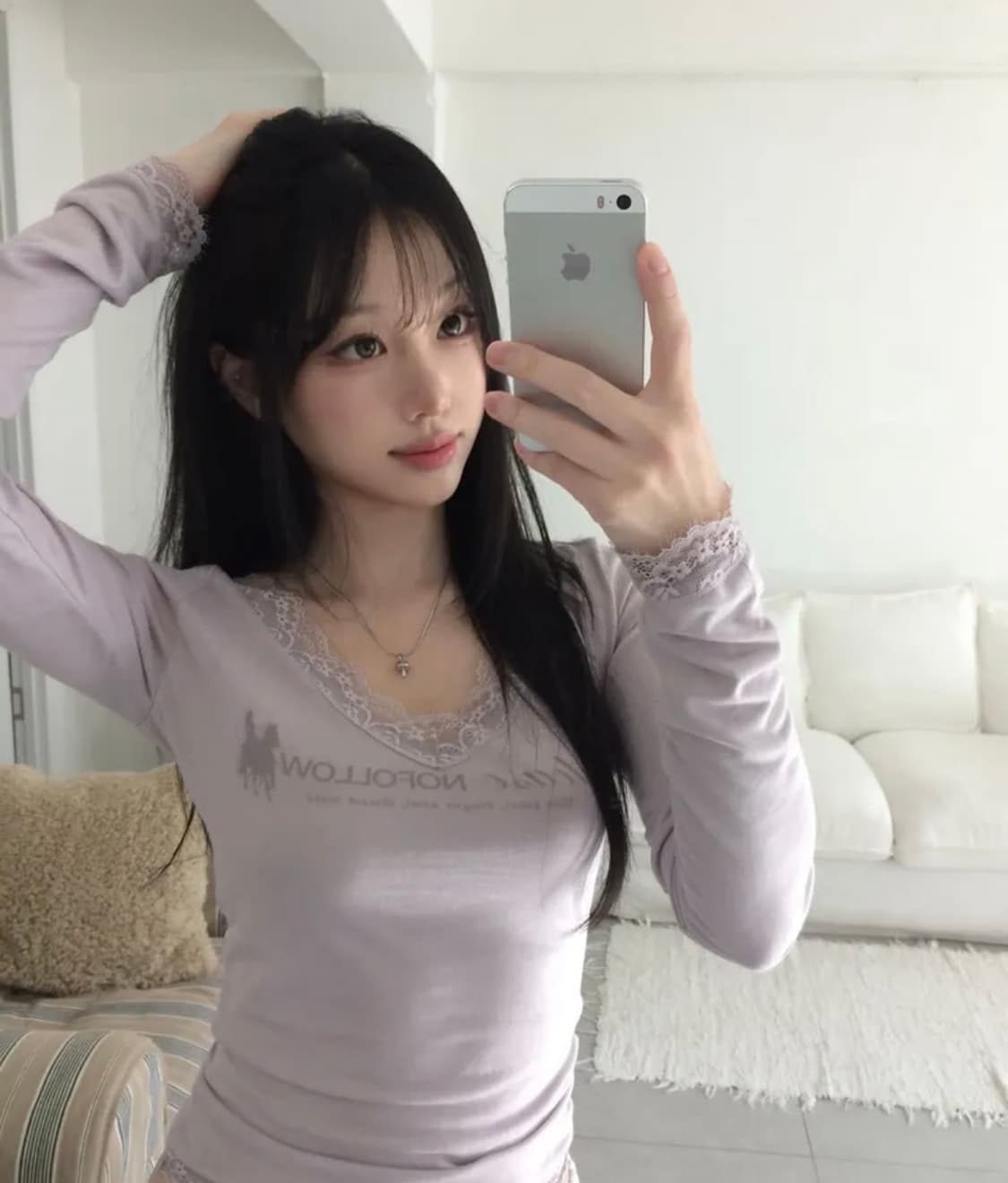 (새상품, 택O) 플리즈노팔로우 케인 레이스 롱슬리브 탑 상품이미지2