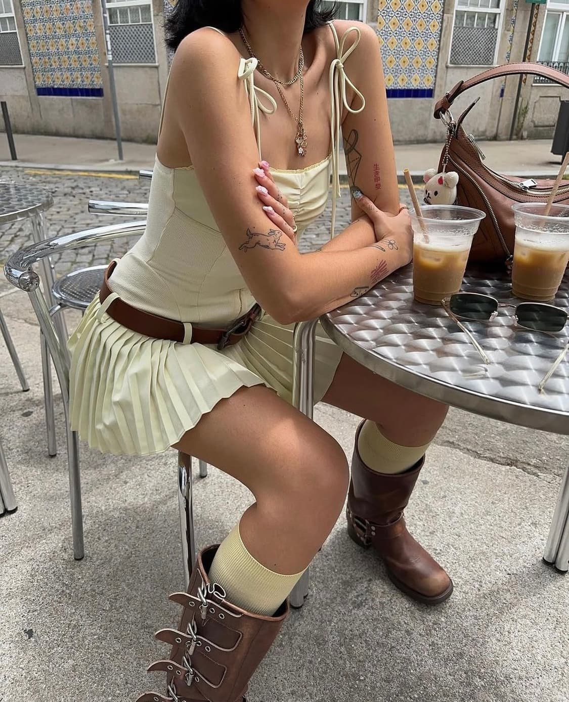 스위트칠링) 코르셋 플리츠 미니 드레스 원피스 상품이미지4