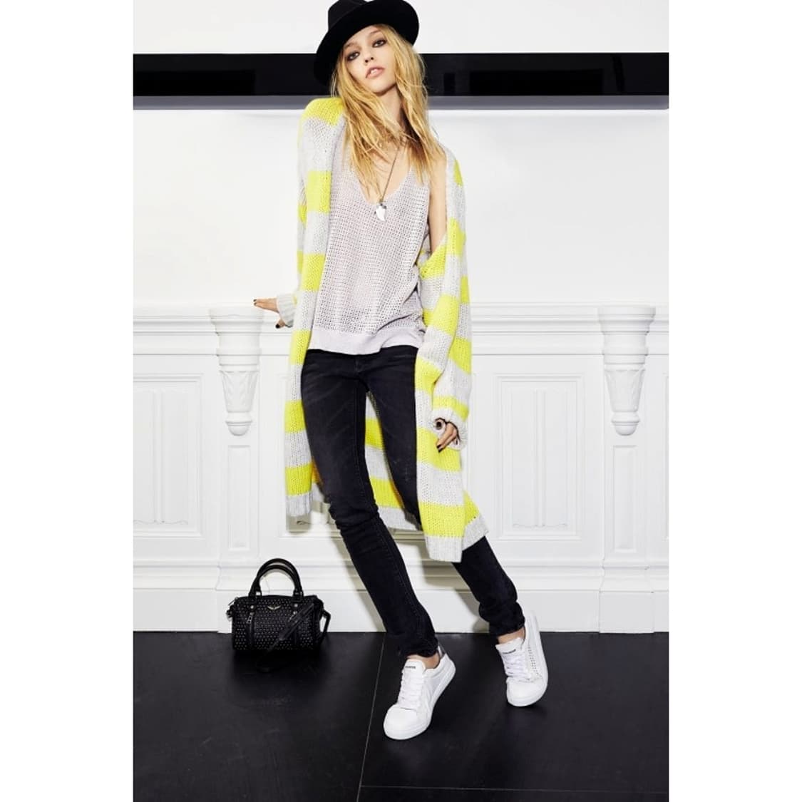 쟈딕앤볼테르 스트라이프 캐시 롱 가디건 상품이미지2