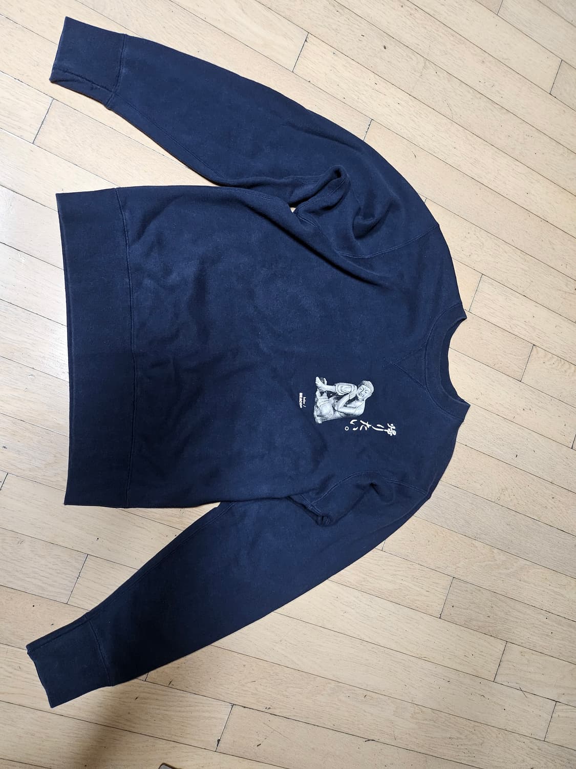 kolor beacon 네이비 프린팅 맨투맨 상품이미지1