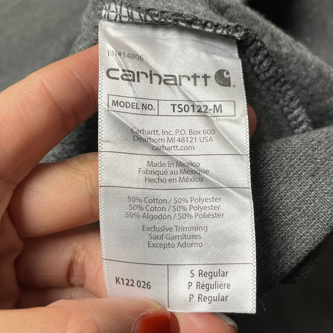 CARHARTT 칼하트 빈티지 그레이 기모 후드집업 A00436 상품이미지10