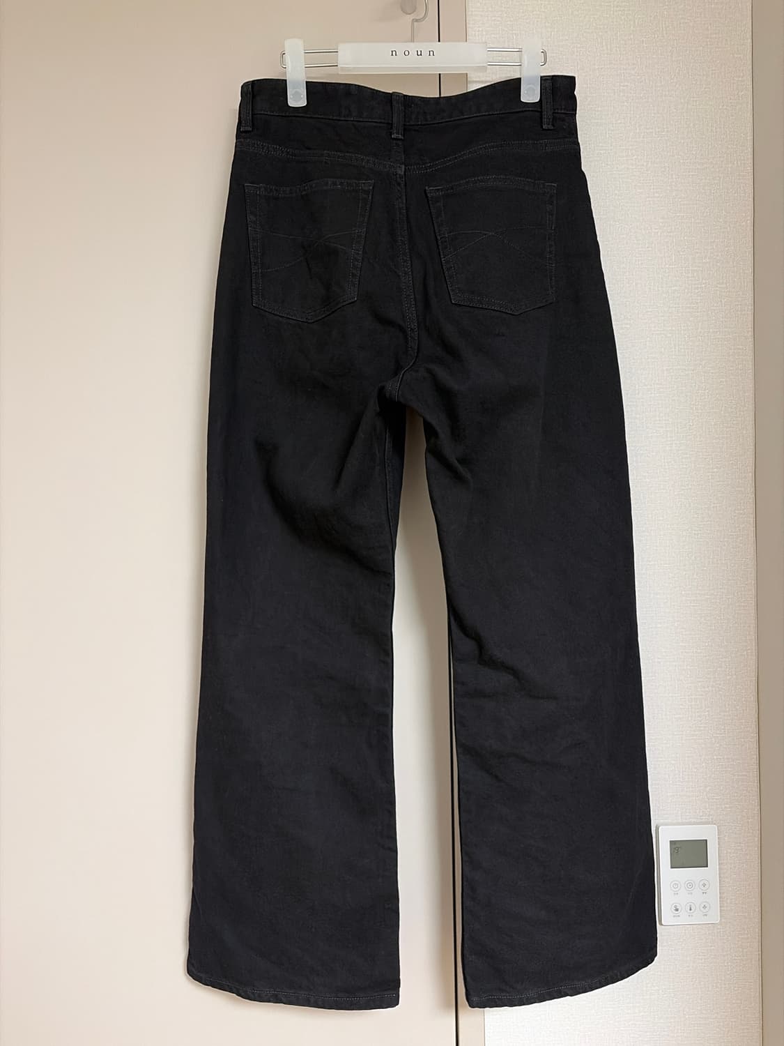 벨리에 트루 와이드 데님 팬츠 - 원 워시드 블랙 상품이미지3