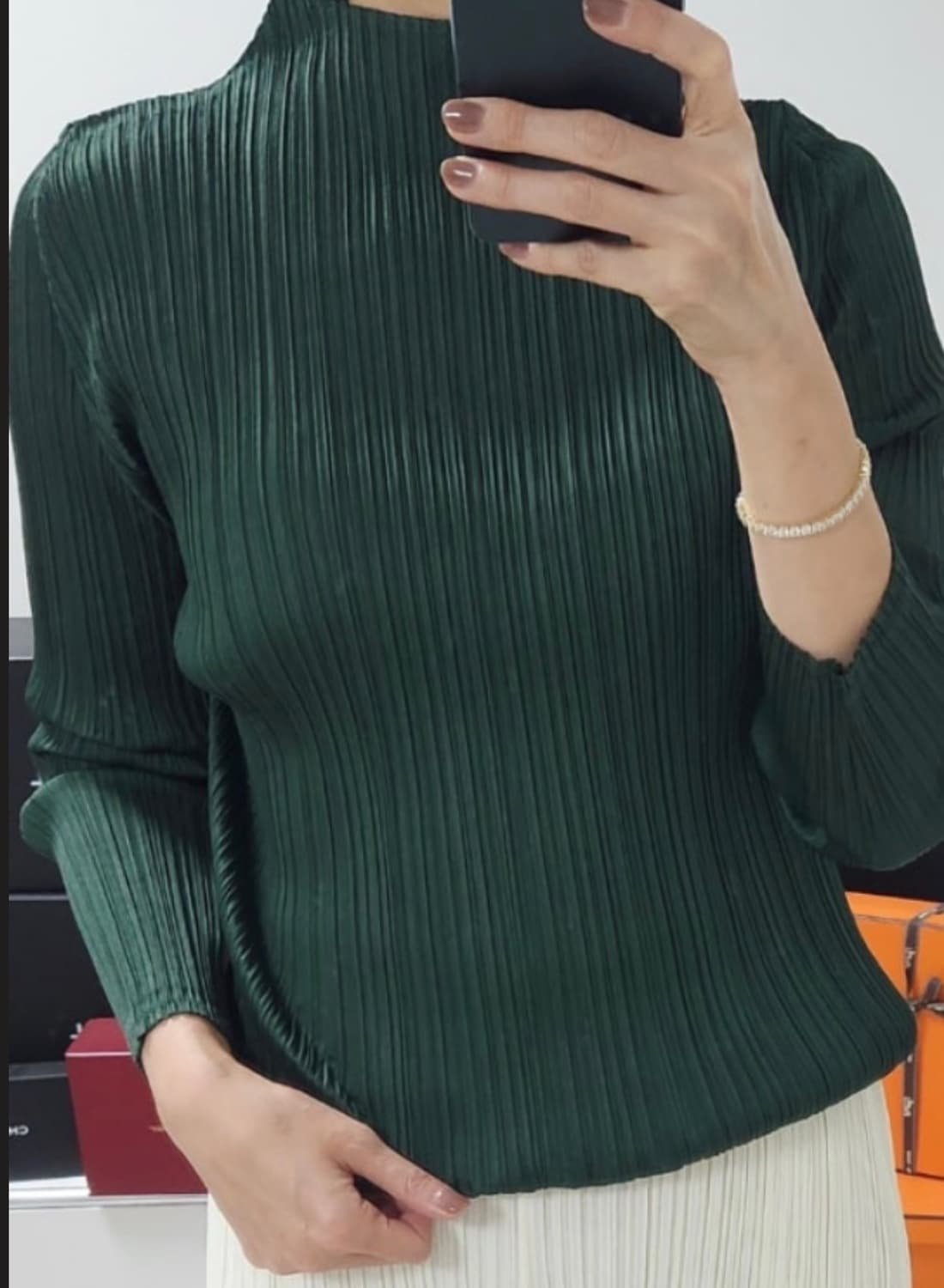 플리츠플리즈 반목탑 다크그린 3사이즈  상품이미지3