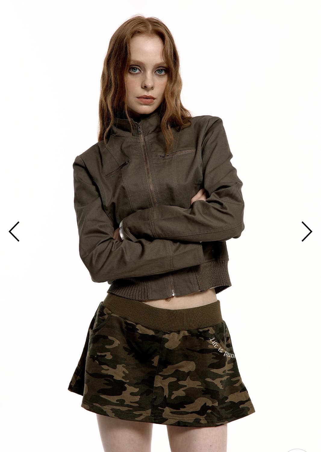 러프넥 블루종 자켓 브라운 S 상품이미지1