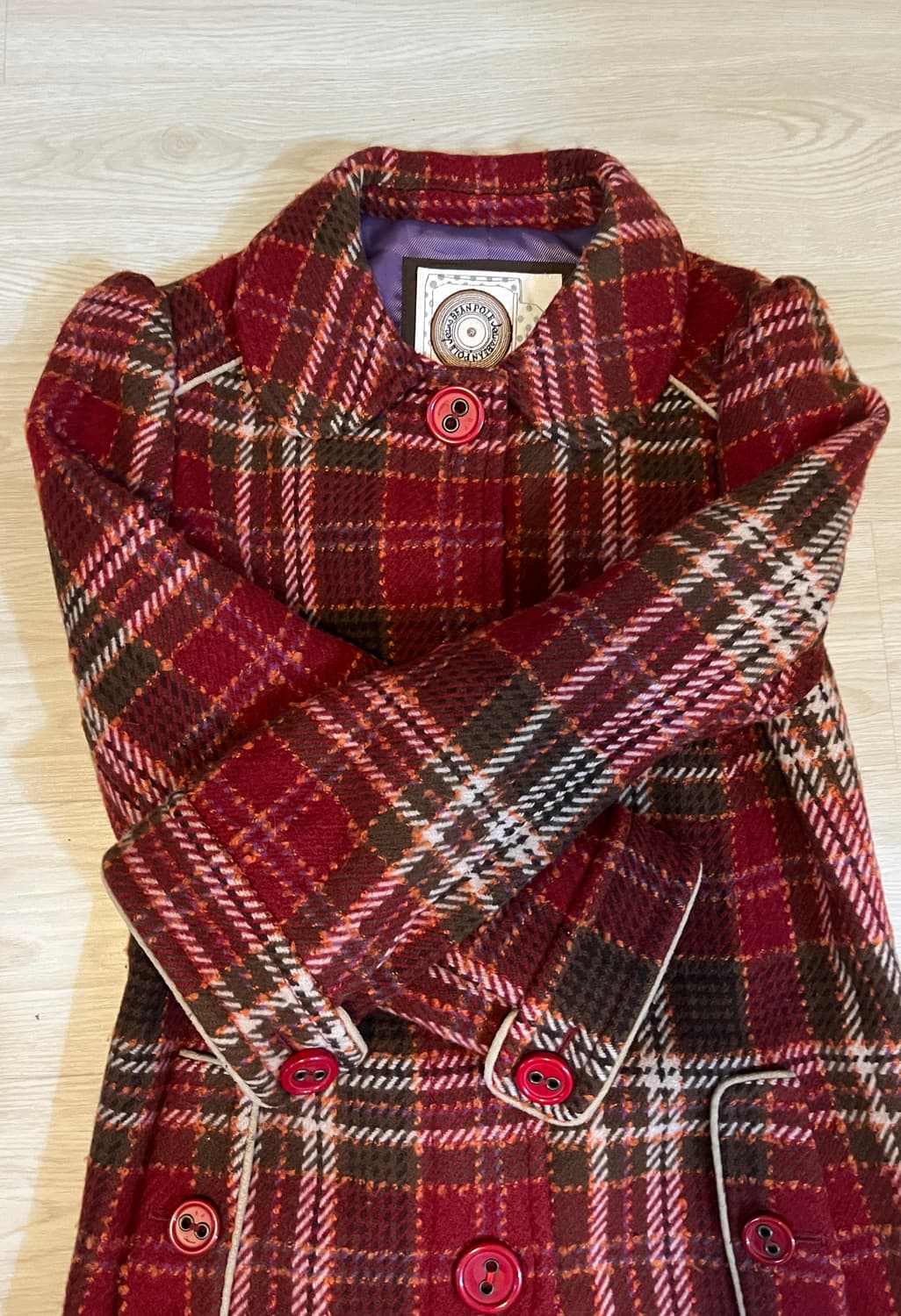 빈티지 빈폴 체크코트 상품이미지4