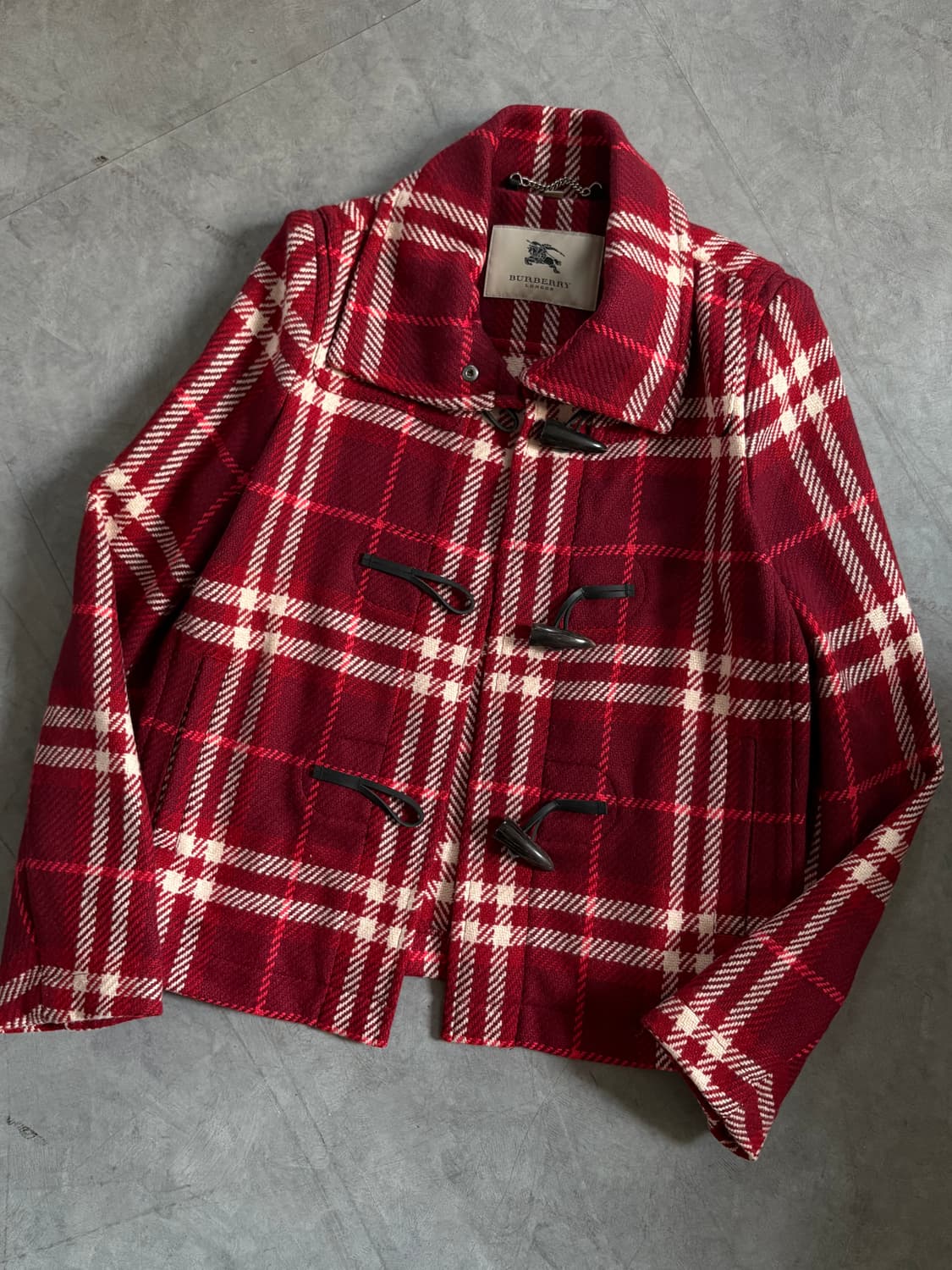 Burberry 버버리 레드 체크 울 더플 코트  상품이미지5