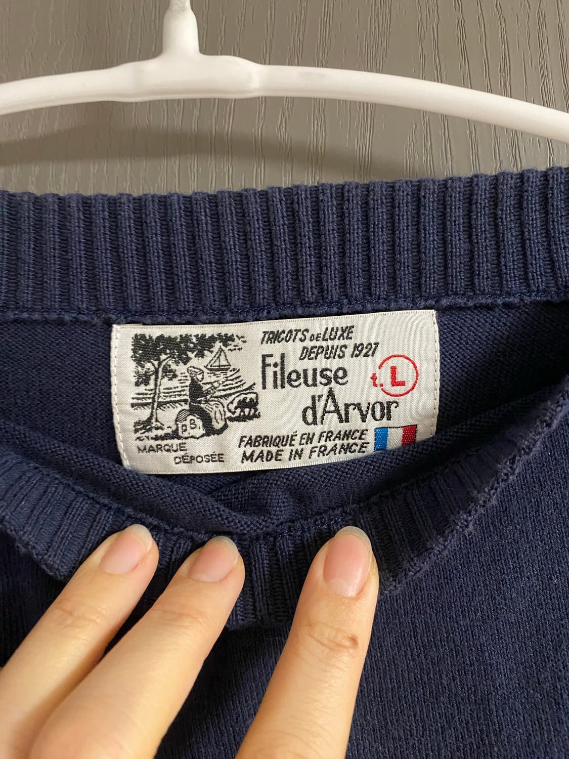 필루즈 다르보르 반팔 니트 네이비 상품이미지5