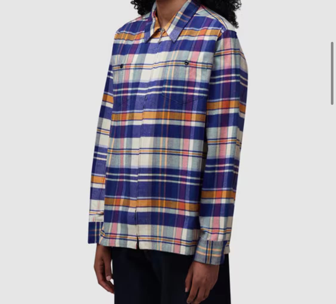 [M] 100] 노아 플란넬 집업 체크 셔츠 상품이미지2